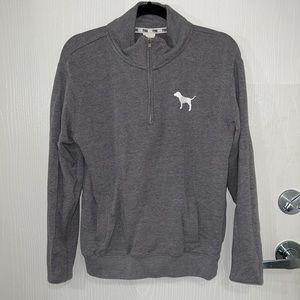 Grey and White Pink Quarterzip